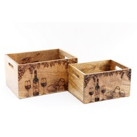 See more information about the 2 x Cheese & Wine Wood Crates - Natural
