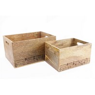 See more information about the 2 x Wine & Cheese Wood Crates - Natural