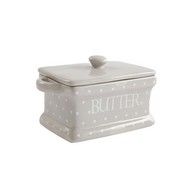See more information about the Butter Dish Ceramic Grey with Heart Pattern - 18.5cm