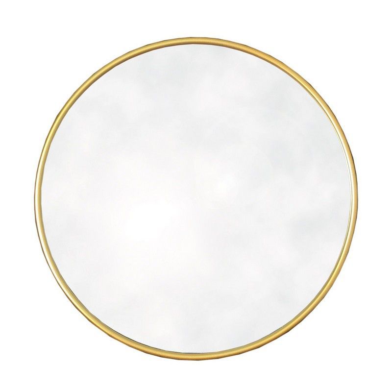 Contemporary Wall Mirror Plastic Gold 50cm