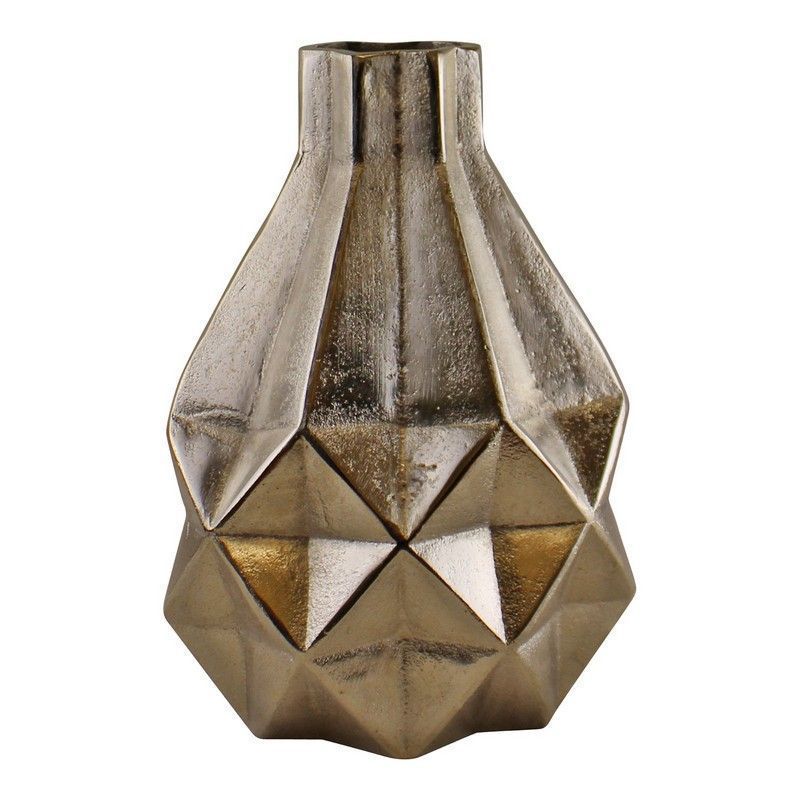 Geometric Vase Aluminium Silver - 31cm