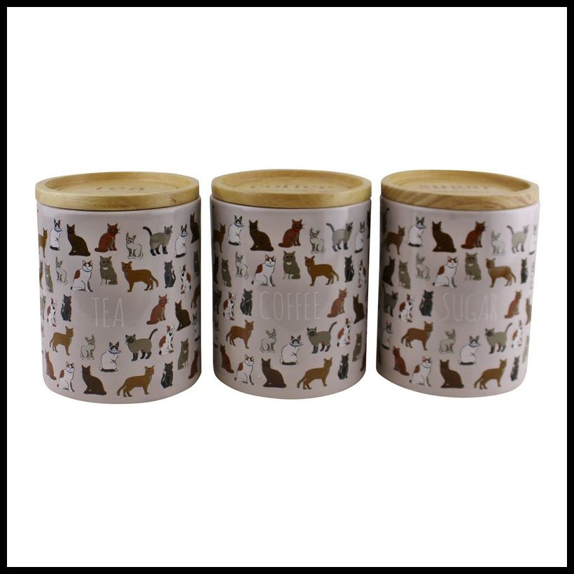 3 x Ceramic Jars 14cm - Natural