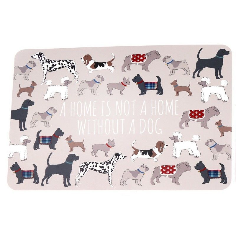 Dog Placemat Beige Rubber 43cm by Geko