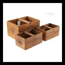 See more information about the 3 x Wood Crates with Handle - Natural