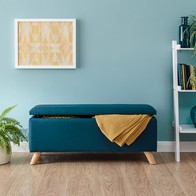 See more information about the Secreto Ottoman Wood & Fabric Blue