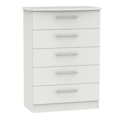 Colby 5 Drawer Bedroom Chest Light Grey