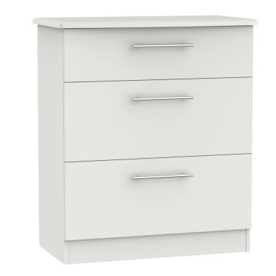 Colby 3 Drawer Deep Bedroom Chest Light Grey