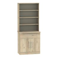 See more information about the Colby Tall Shelving Unit Natural 2 Doors 4 Shelves 1 Drawer