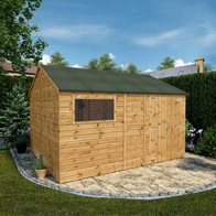 See more information about the Mercia Premier 11' 8" x 10' Reverse Apex Workshop - Premium Pressure Treated Shiplap