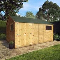 See more information about the Mercia Premier 13' 8" x 10' Reverse Apex Workshop - Premium Dip Treated Shiplap