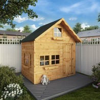See more information about the Mercia Swiss 7' 8" x 6' Apex Children's Playhouse - Premium Dip Treated Shiplap
