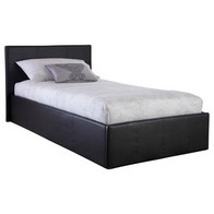 See more information about the Winston Single Ottoman Bed Faux Leather Black 3 x 7ft