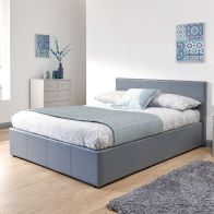 Winston Side Lift Small Double Ottoman Bed Grey Faux Leather
