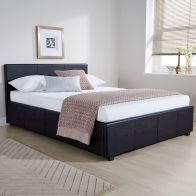 See more information about the Winston Small Double Ottoman Bed Faux Leather Black 3 x 7ft