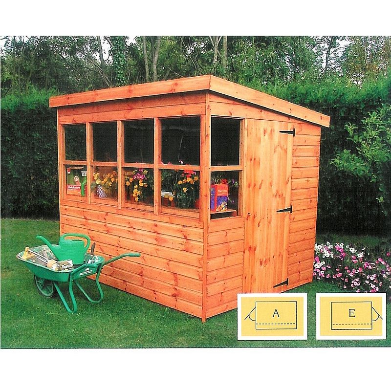 buy shire sun pent potting garden shed 8' x 6' - online at
