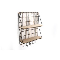 See more information about the Cottage Shelving Unit Metal & Glass Gold 2 Shelves