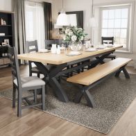 See more information about the Lighthouse Extending Dining table Oak Dark Grey 180cm
