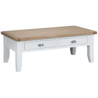 See more information about the Lighthouse Large Coffee Table Oak & White 2 Drawer
