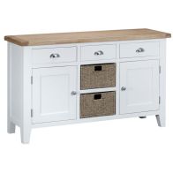 See more information about the Lighthouse Sideboard Oak & White 2 Door 5 Drawer