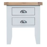 See more information about the Lighthouse Lamp Table Oak & White 2 Drawer