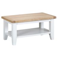 See more information about the Lighthouse Small Coffee Table Oak & White 1 Shelf