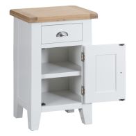 See more information about the Lighthouse Small Cabinet Oak & White 1 Door 1 Drawer