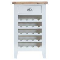 See more information about the Lighthouse Wine Rack Oak & White 5 Shelf 1 Drawer