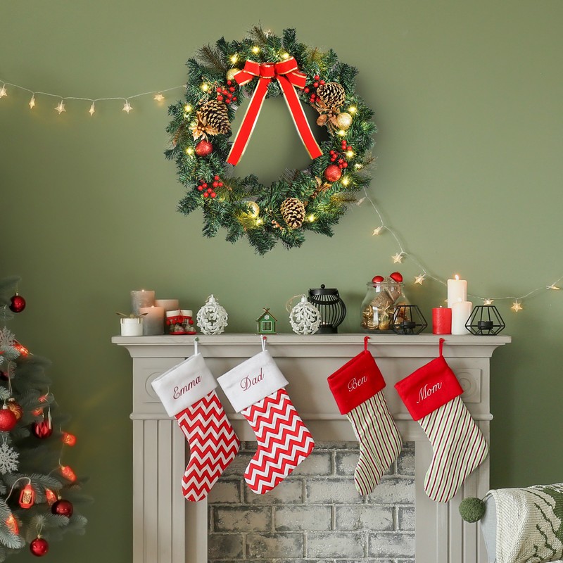 Christmas Ornament Wreath Light Warm White Indoor 50 LED - 60cm