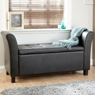 See more information about the Verona Window Seat Black & Faux Leather With Storage