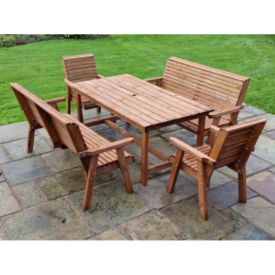 Swedish Redwood Garden Furniture Set by Croft - 8 Seats from Cherry Lane Garden Centres