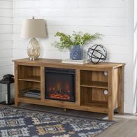 See more information about the Faux Fire Large Sideboard Brown 4 Shelves