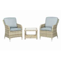 See more information about the Wentworth Rattan Garden Bistro Set by Royalcraft - 2 Seats Grey Cushions