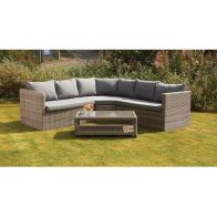 See more information about the Wentworth Rattan Garden Corner Sofa by Royal Craft - 7 Seats Grey Cushions