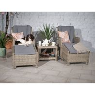 See more information about the Wentworth Rattan Garden Bistro Set by Royalcraft - 2 Seats Grey Cushions