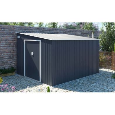 See more information about the Premium Windsor Garden Metal Shed by Royalcraft - Grey 3.2 x 2.8M