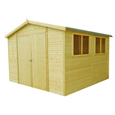 See more information about the Shire Workspace 10' 4" x 10' 5" Apex Shed - Premium Dip Treated Shiplap