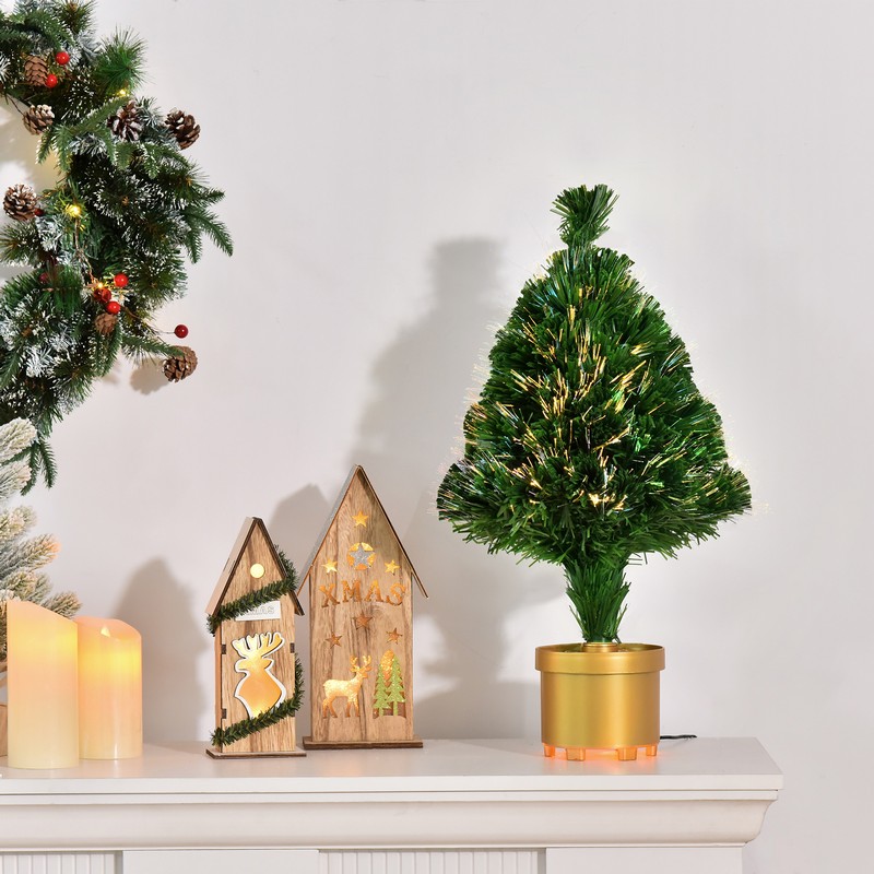 2ft Fibre Optic Christmas Tree Artificial - Ornament Multicoloured 60 Tips