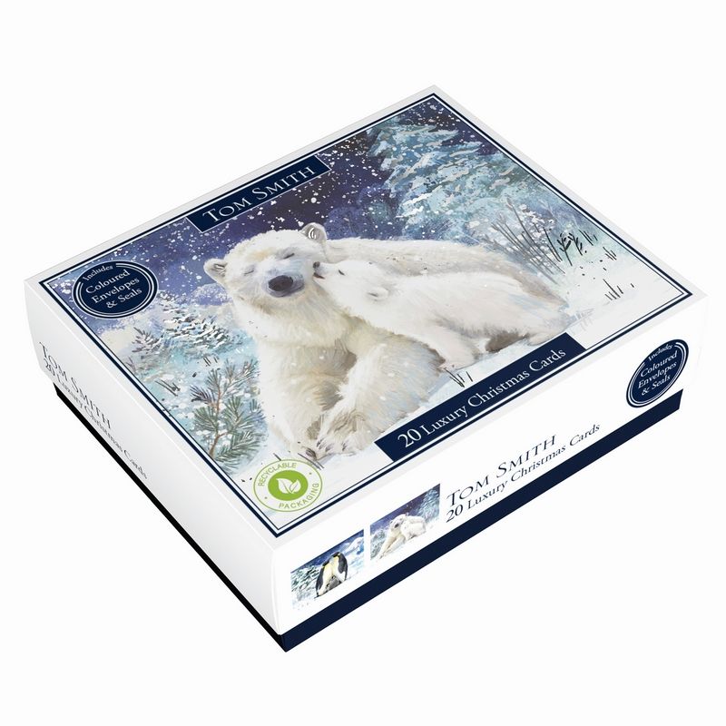 Box of 20 Luxury Polar Bear & Penguin Christmas Cards