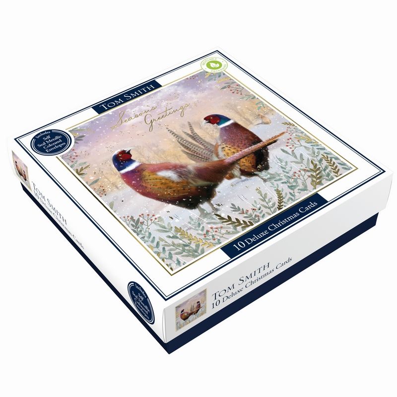 Box of 10 Deluxe Pheasants Christmas Cards