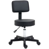 See more information about the Homcom Swivel Salon Chair w/ Padded Seat Back 5 Wheels Adjustable Height Salon Hairdressers Tattoo Spa Rolling Black