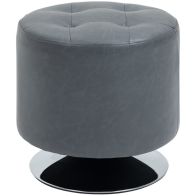 See more information about the Homcom 360° Swivel Foot Stool Round PU Ottoman with Thick Sponge Padding and Solid Steel Base