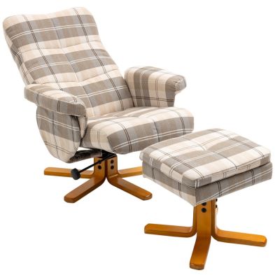 See more information about the Homcom Linen Swivel Recliner Chair with Footstool
