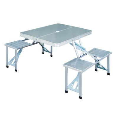 See more information about the Outsunny Aluminum Portable Picnic Table Chair Set