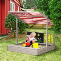 See more information about the Outsunny Kids Wooden Sandpit