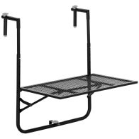 See more information about the Outsunny Balcony Hanging Table Metal Wall Mount Desk Adjustable Folding Balcony Deck Table For Patio And Garden Black