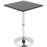 See more information about the Homcom Modern Height Adjustable Counter Bar Table with 360 Swivel Tabletop and Electroplating Metal Base