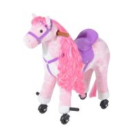 See more information about the Homcom Kids Plush Ride On Walking Horse Withsound-Pink