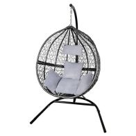 See more information about the Enchanted Plain Garden Hammock Egg Chair by Raven with Grey Cushions