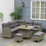 See more information about the Outsunny Six-Piece Rattan Sofa Set
