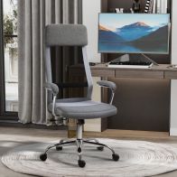 See more information about the Vinsetto Office Chair Linen-Feel Mesh Fabric High Back Swivel Computer Task Desk Chair For Home With Arm Wheels Grey